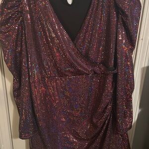 SHEIN Black and Red Sequin Dress